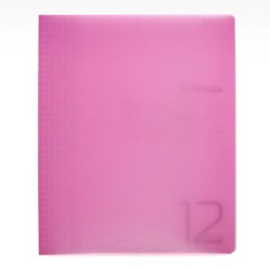 Тетрадь 12 листов в клетку "Розовая", обложка пластиковая, блок 65 г/м2