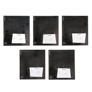 Тетрадь 12 листов в линейку ErichKrause "Black Pattern", УФ-лак, обложка мелованный картон, блок офсет, микс