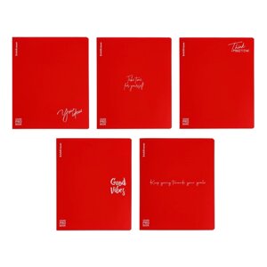 Тетрадь 48 листов в клетку ErichKrause CoverProBook Words, с пластиковой обложкой, красный,