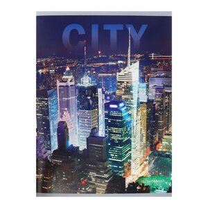 Тетрадь А4, 80 листов в клетку "Ночной город", обложка мелованный картон, блок 60г/м2