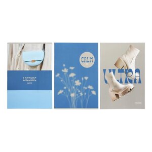 Тетрадь А4, 96 листов в клетку Stylish&laconic, обложка мелованный картон, ламинация Soft Touch, МИКС
