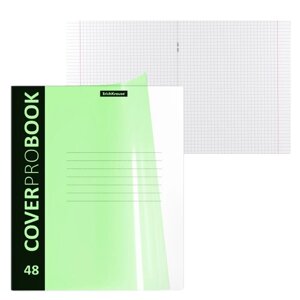 Тетрадь А5+48 листов в клетку ErichKrause "Neon", пластиковая обложка с фактурой "песок", блок офсет, белизна 100%зелёная