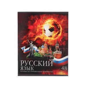 Тетрадь предметная Calligrata "Футбол", 48 листов в линию Русский язык, со справочным материалом, обложка мелованный картон, УФ-лак, блок офсет