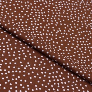 Ткань плательная набивная вискоза, ширина 145 см, цвет светло-коричневый