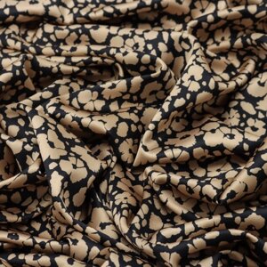 Ткань плательная сатин набивной, ширина 150 см, цвет чёрный