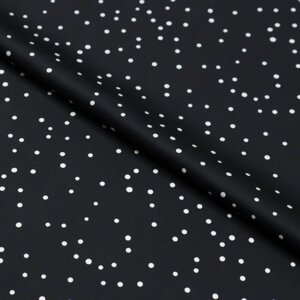 Ткань плательная сатин набивной, стрейч, ширина 150 см, цвет чёрный
