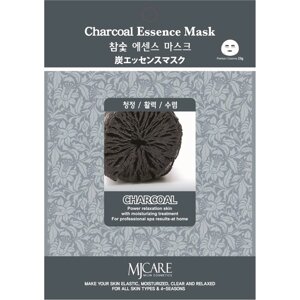 Тканевая маска Charcoal essence mask, для лица с экстрактом древесного угля, 23 гр