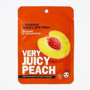 Тканевая маска для лица с гиалуроновой кислотой и персиком «Very juicy peach», BEAUTY FOX