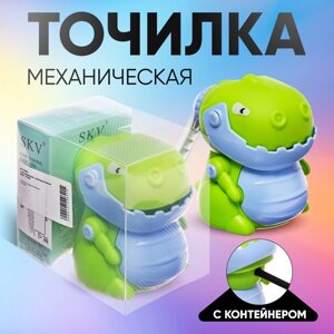 Точилка механическая с контейнером "Дракон" зелёный