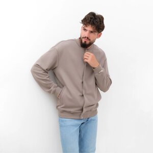 Толстовка мужская (бомбер) MIST Men's casual размер 50, серо-бежевый