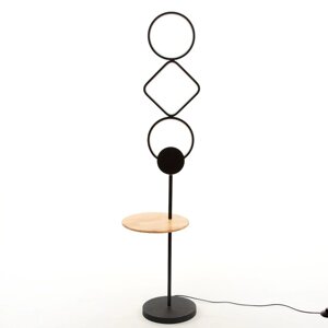 Торшер со столиком "Геометрия" LED 32Вт 3000-6000К черный 24х24х128см