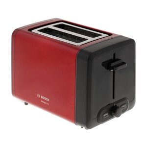 Тостер Bosch TAT4P424, 970 Вт, 6 режимов прожарки, 2 тоста, красно-чёрный
