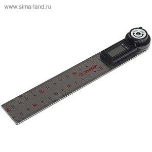 Транспортир-угломер "ЗУБР" ЭКСПЕРТ 34294, электронный, нержавеющая сталь, 0-360° 0.2°