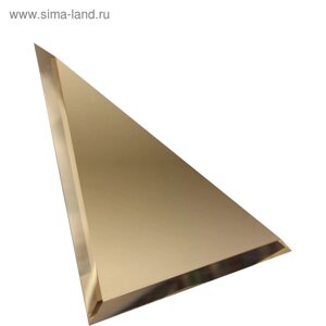 Треугольная зеркальная бронзовая плитка с фацетом 10 мм, 300х300 мм