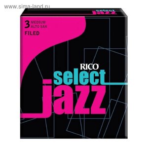 Трости для саксофона альт Rico RSF10ASX3M Select Jazz, размер 3, средние (Medium), 10шт
