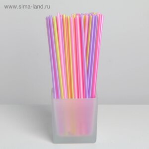 Трубочки одноразовые для напитков, 21 см, d=5 мм, 100 шт, цвет микс