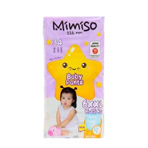 Трусики одноразовые для детей MIMISO 6/XXL 16-25 кг 34шт