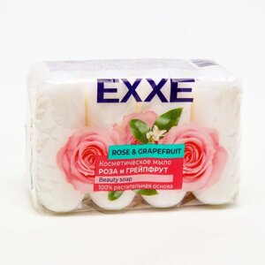 Туалетное мыло косметическое EXXE "Роза и грейпфрут" 4*70 г