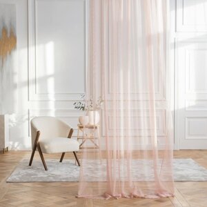 Тюль «Эстель», размер 300х265 см, цвет розовый