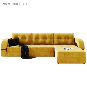 Угловой диван «Элита 3», угол правый, пантограф, велюр, цвет селфи 08, подушки селфи 07