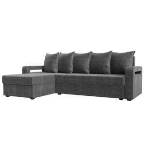 Угловой диван «Гермес лайт», левый угол, механизм еврокнижка, рогожка, цвет серый