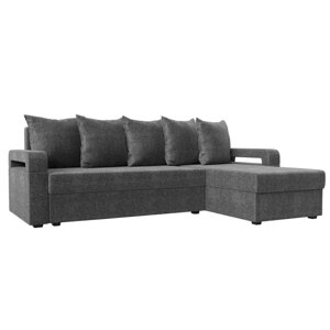 Угловой диван «Гермес лайт», правый угол, механизм еврокнижка, рогожка, цвет серый