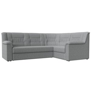 Угловой диван «Карелия», правый угол, механизм дельфин, рогожка, цвет серый