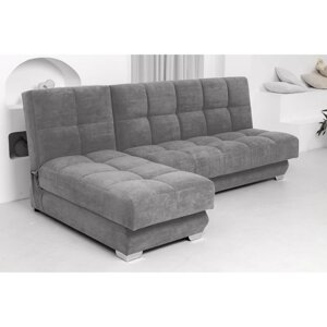 Угловой модульный диван «Рич», механизм книжка, велюр, цвет selfie stone