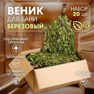 Веник для бани берёзовый "Богатырский"набор 20 шт)