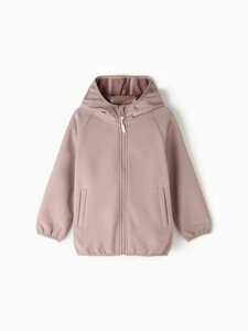 Ветровка демисезонная для девочек MINAKU из Softshell на флисе, непромокаемая, каштан, рост 92 см