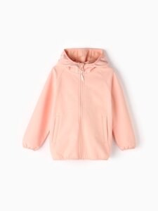 Ветровка демисезонная для девочек MINAKU из Softshell на флисе, непромокаемая, персиковая, рост 128 см