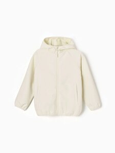 Ветровка демисезонная для девочек MINAKU из Softshell на флисе, непромокаемая, светло-серая, рост 116 см
