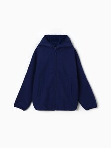 Ветровка демисезонная для мальчиков MINAKU из Softshell на флисе, непромокаемая, тёмно-синяя, рост 140 см