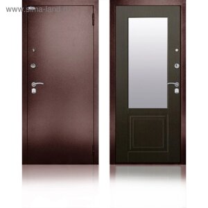 Входная дверь «Гала Венге», 870 2050 мм, левая, цвет венге структурный кофе, зеркало