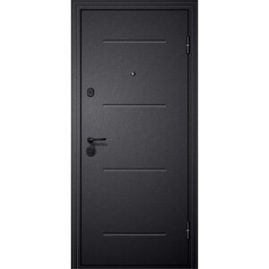 Входная дверь «М3», 9602050 мм, правая, стекло чёрное, цвет чёрный шёлк / белый
