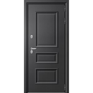 Входная дверь «Titan 1», 8602050 мм, левая, цвет чёрный муар / бетон снежный