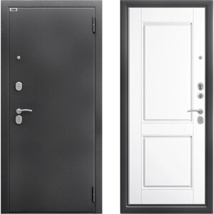 Входная дверь «Тринити Антик Ромео», 8702060 мм, левая, цвет серебро / эмалит белый