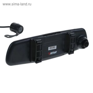 Видеорегистратор Artway AV-600, две камеры, 4.3" TFT, обзор 120°90°1920x10800 HD