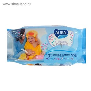 Влажные салфетки Aura Ultra Comfort, детские, МИКС, 100 шт.