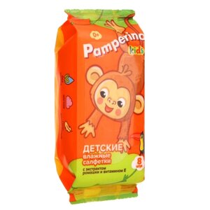 Влажные салфетки Pamperino Kids детские с ромашкой и витамином Е mix, 8 шт