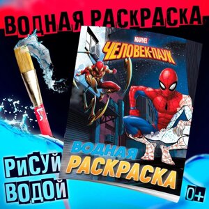 Водная раскраска «Человек-Паук», 12 стр., 2025 см, Марвел