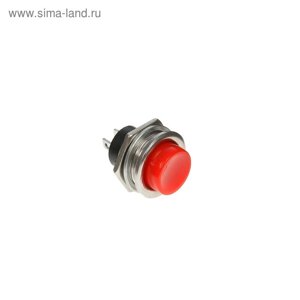 Выключатель-кнопка REXANT RWD-306, металл, 220 В, 2А (2с), ON-OFF, d=16.2, красная