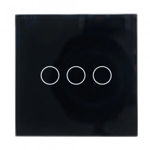Выключатель Sibling Powerlite-WS3В, беспроводной, сенсорный, 3 клавиши, цвет чёрный