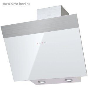 Вытяжка KRONA kristen 600 WHITE/INOX S, наклонная, 1000 м3/ч, 3 скорости, 60 см