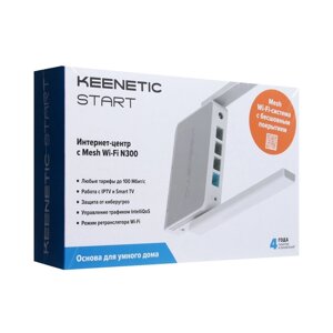 Wi-fi роутер keenetic START KN-1112, 300 мбит/с, 4 порта, белый