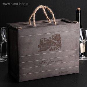 Ящик для хранения вина Доляна «Карибы», 34,52718,3 см, на 6 бутылок