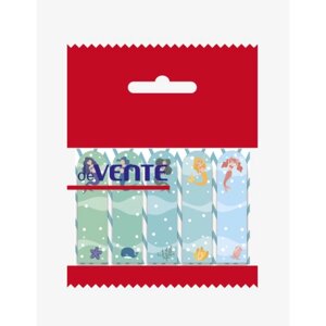 Закладки с клеевым краем 12 х 44 мм, 5 цветов по 20 листов, бумажные, deVENTE Mermaid Sophia, в пластиковом пакете