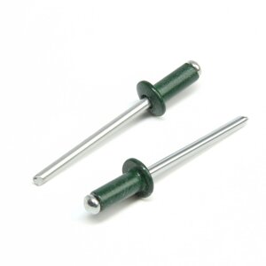 Заклёпки ТУНДРА krep, вытяжные, алюминий-сталь, 4х10 мм, темно-зеленые, 50 шт