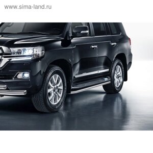 Защита штатных порогов d57 Rival для Lexus LX III рестайлинг 2014-2015, Toyota Land Cruiser 200 рестайлинг 2012-2015, Land Cruiser 200 рестайлинг (кроме TRD) 2015-н. в., нерж. сталь, 2 шт., R. 5713.013