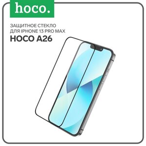 Защитное стекло Hoco A26, для iPhone 13 Pro Max,с защитной сеткой для микрофона, черная рамка